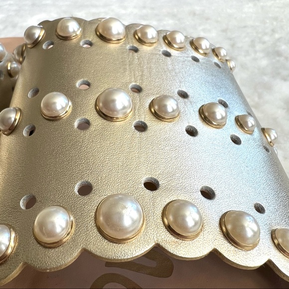 Sam Edelman Sera Slide Jute Metallic Leather Slip On Sandal - Picture 15 of 16